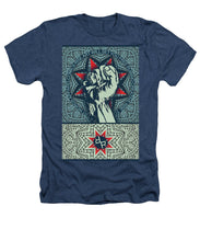 Rubino Fist Mandala - Heathers T-Shirt Heathers T-Shirt Pixels Navy Small 