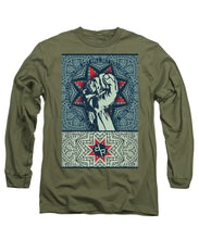 Rubino Fist Mandala - Long Sleeve T-Shirt Long Sleeve T-Shirt Pixels Military Green Small 