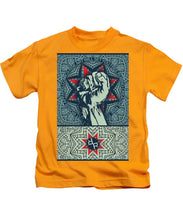 Rubino Fist Mandala - Kids T-Shirt Kids T-Shirt Pixels Gold Small 