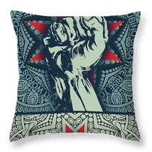 Rubino Fist Mandala - Throw Pillow Throw Pillow Pixels 26" x 26" Yes 