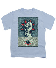 Rubino Fist Mandala - Youth T-Shirt Youth T-Shirt Pixels Light Blue Small 