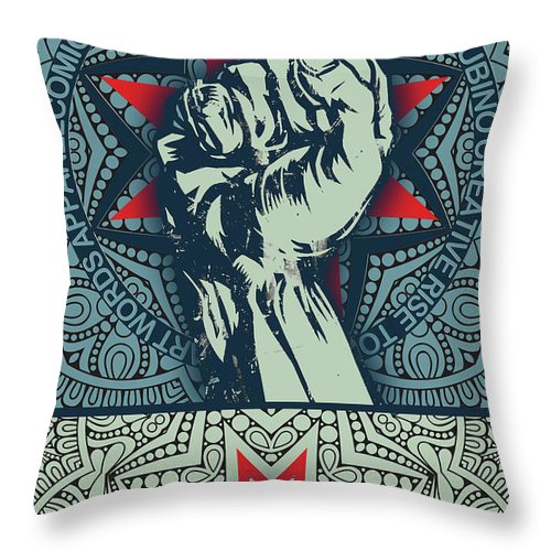 Rubino Fist Mandala - Throw Pillow Throw Pillow Pixels 14