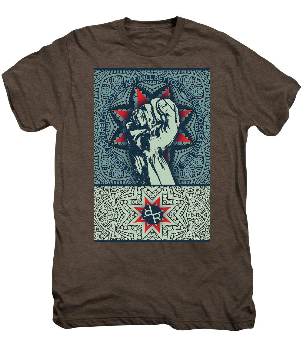 Rubino Fist Mandala - Men's Premium T-Shirt Men's Premium T-Shirt Pixels Mocha Heather Small 
