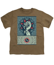 Rubino Fist Mandala - Youth T-Shirt Youth T-Shirt Pixels Safari Green Small 