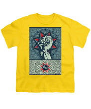 Rubino Fist Mandala - Youth T-Shirt Youth T-Shirt Pixels Yellow Small 