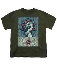 Rubino Fist Mandala - Youth T-Shirt Youth T-Shirt Pixels Military Green Small 