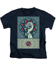 Rubino Fist Mandala - Kids T-Shirt Kids T-Shirt Pixels Navy Small 