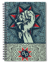 Rubino Fist Mandala - Spiral Notebook Spiral Notebook Pixels 6" x 8"  