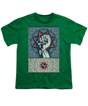 Rubino Fist Mandala - Youth T-Shirt Youth T-Shirt Pixels Kelly Green Small 