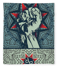 Rubino Fist Mandala - Blanket Blanket Pixels 50" x 60" Plush Fleece 
