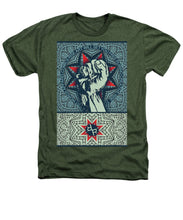 Rubino Fist Mandala - Heathers T-Shirt Heathers T-Shirt Pixels Military Green Small 