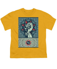 Rubino Fist Mandala - Youth T-Shirt Youth T-Shirt Pixels Gold Small 