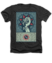 Rubino Fist Mandala - Heathers T-Shirt Heathers T-Shirt Pixels Charcoal Small 