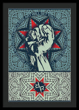 Rubino Fist Mandala - Framed Print Framed Print Pixels 20.000" x 30.000" Black Black