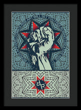 Rubino Fist Mandala - Framed Print Framed Print Pixels 13.375" x 20.000" Black Black
