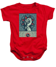 Rubino Fist Mandala - Baby Onesie Baby Onesie Pixels Red Small 