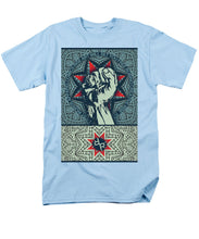 Rubino Fist Mandala - Men's T-Shirt  (Regular Fit) Men's T-Shirt (Regular Fit) Pixels Light Blue Small 