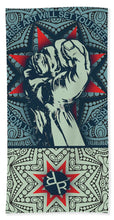 Rubino Fist Mandala - Beach Towel Beach Towel Pixels Beach Sheet (37" x 74")  