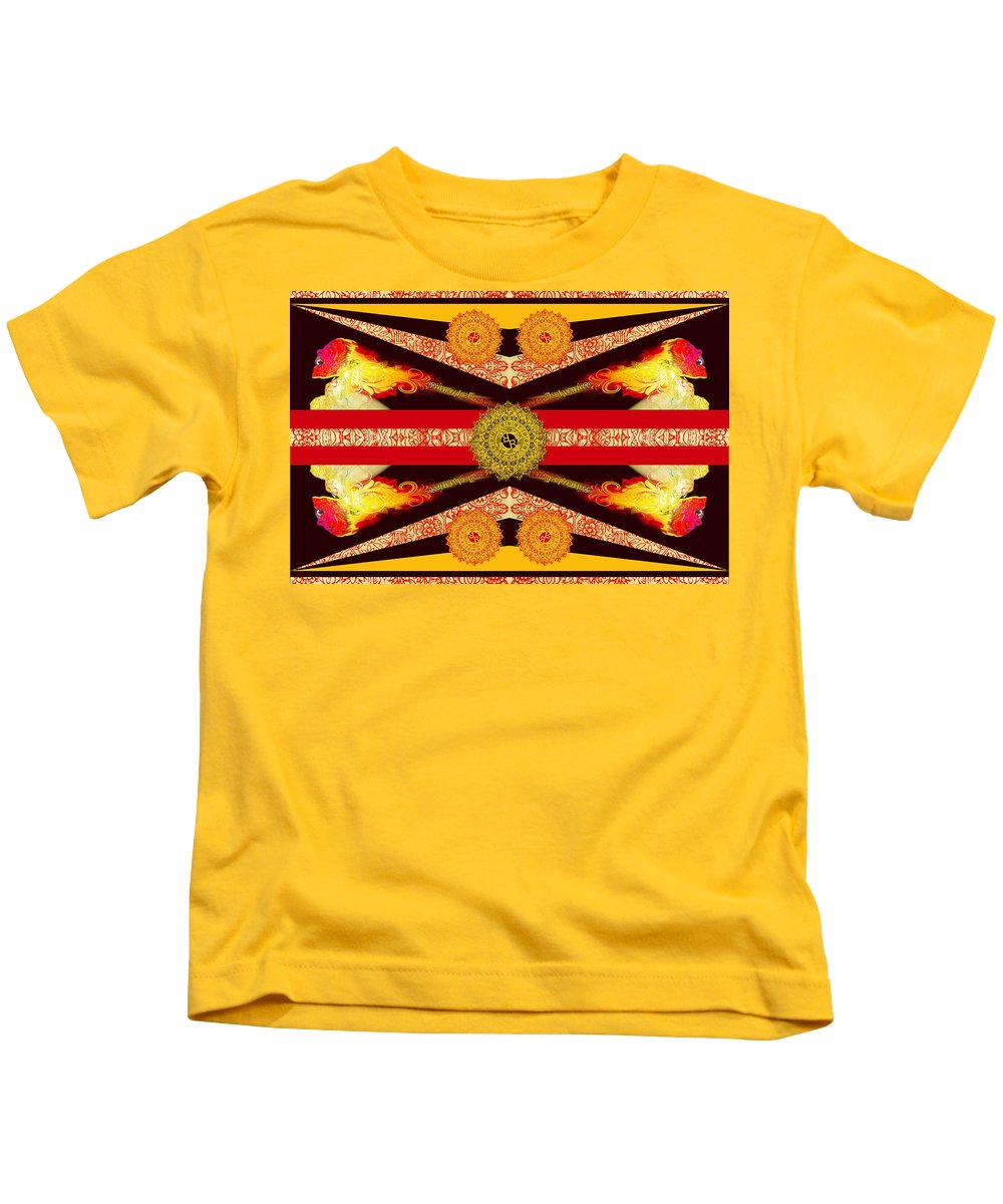 Rubino Flag - Kids T-Shirt Kids T-Shirt Pixels Yellow Small 