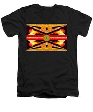 Rubino Flag - Men's V-Neck T-Shirt Men's V-Neck T-Shirt Pixels Black Small 