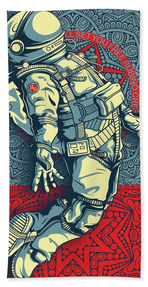 Rubino Float Astronaut - Beach Towel Beach Towel Pixels Beach Towel (32