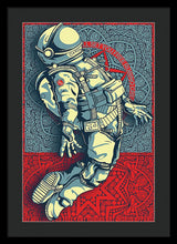Rubino Float Astronaut - Framed Print Framed Print Pixels 16.000" x 24.000" Black Black