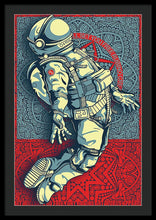 Rubino Float Astronaut - Framed Print Framed Print Pixels 24.000" x 36.000" Black Black