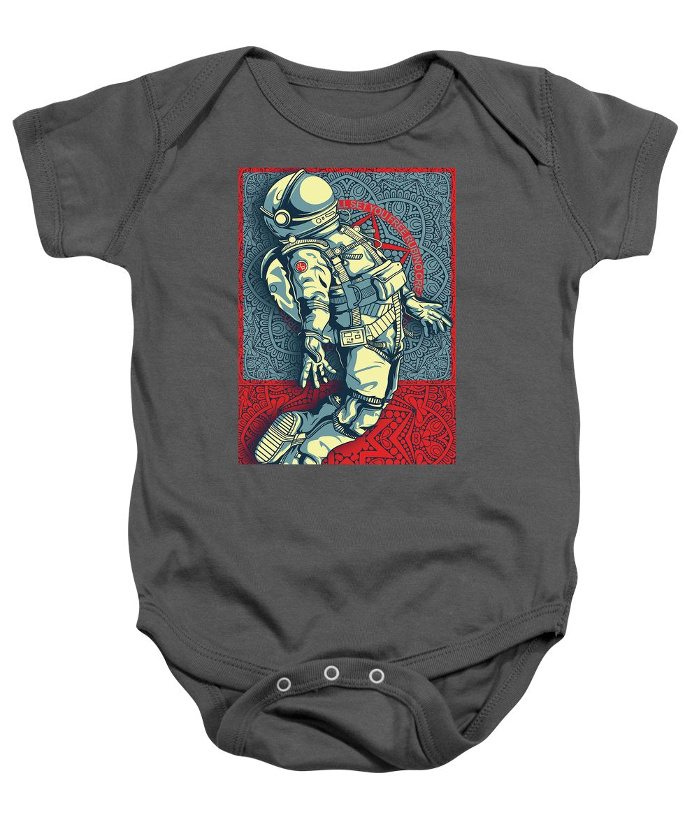 Rubino Float Astronaut - Baby Onesie Baby Onesie Pixels Charcoal Small 