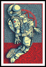 Rubino Float Astronaut - Framed Print Framed Print Pixels 32.000" x 48.000" Black White