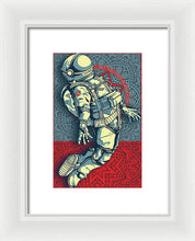 Rubino Float Astronaut - Framed Print Framed Print Pixels 6.625" x 10.000" White White