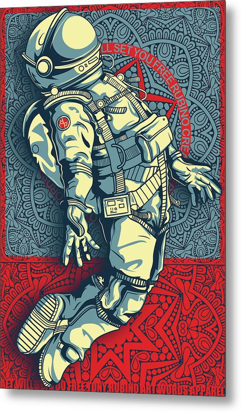 Rubino Float Astronaut - Metal Print Metal Print Pixels 6.625