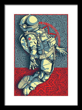 Rubino Float Astronaut - Framed Print Framed Print Pixels 10.625" x 16.000" Black White