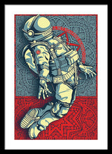 Rubino Float Astronaut - Framed Print Framed Print Pixels 16.000" x 24.000" Black White