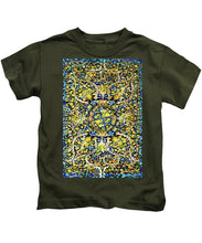 Rubino Floral Carpet - Kids T-Shirt Kids T-Shirt Pixels Military Green Small 