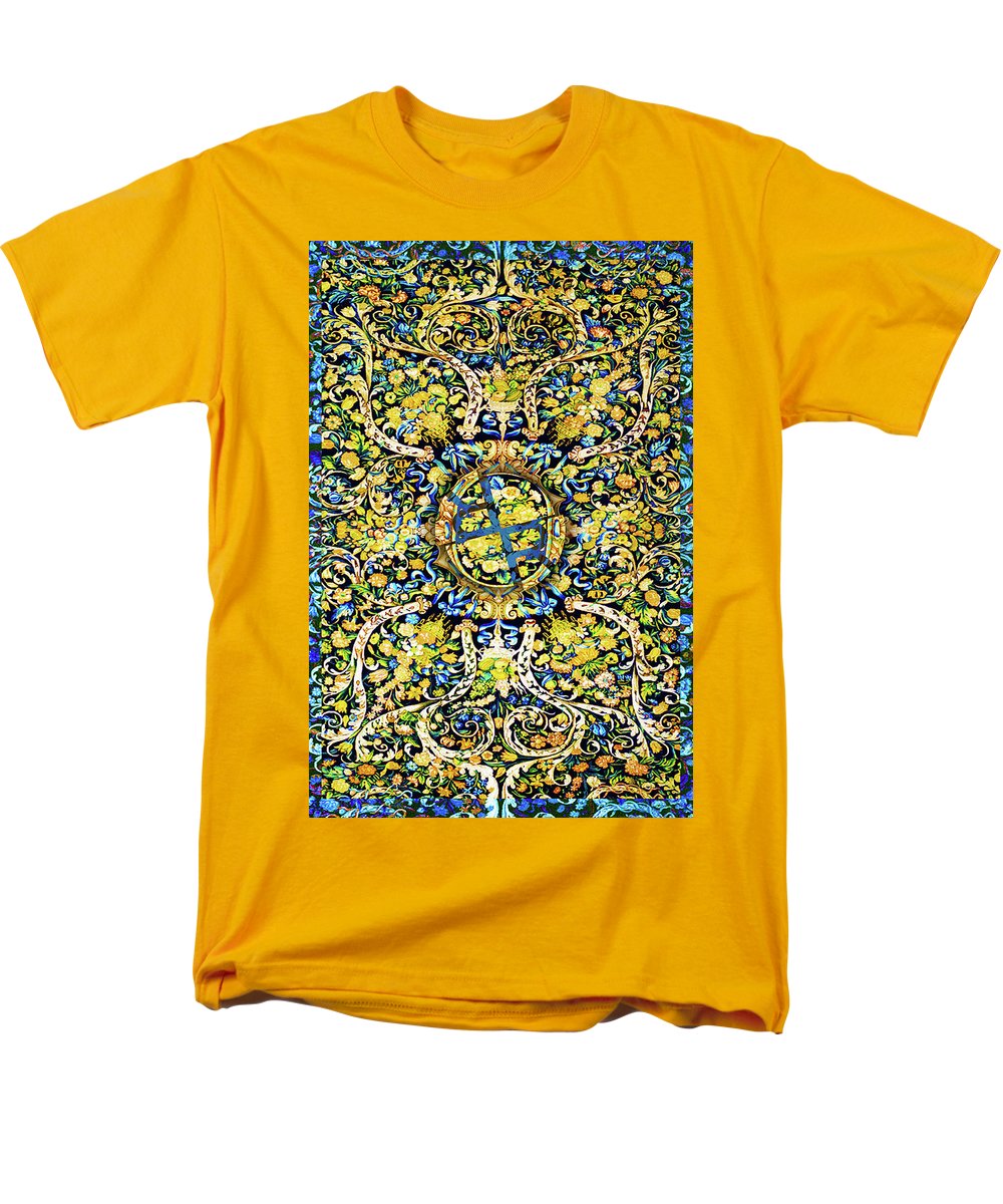 Rubino Floral Carpet - Men's T-Shirt  (Regular Fit) Men's T-Shirt (Regular Fit) Pixels Gold Small 