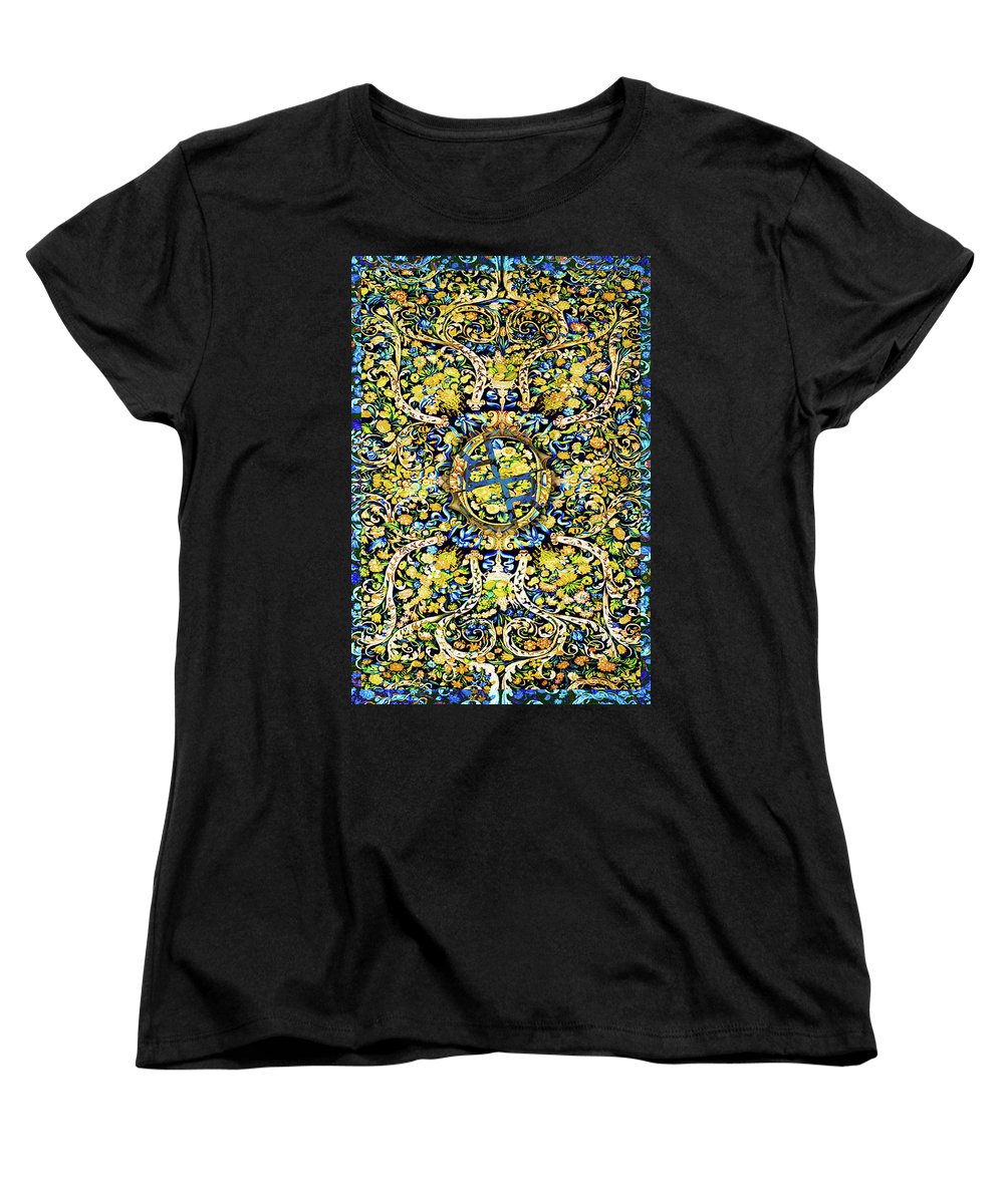 Rubino Floral Carpet - Women's T-Shirt (Standard Fit) Women's T-Shirt (Standard Fit) Pixels Black Small 