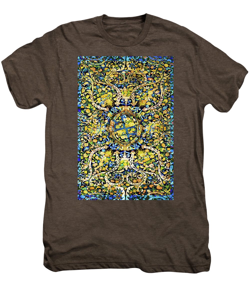 Rubino Floral Carpet - Men's Premium T-Shirt Men's Premium T-Shirt Pixels Mocha Heather Small 