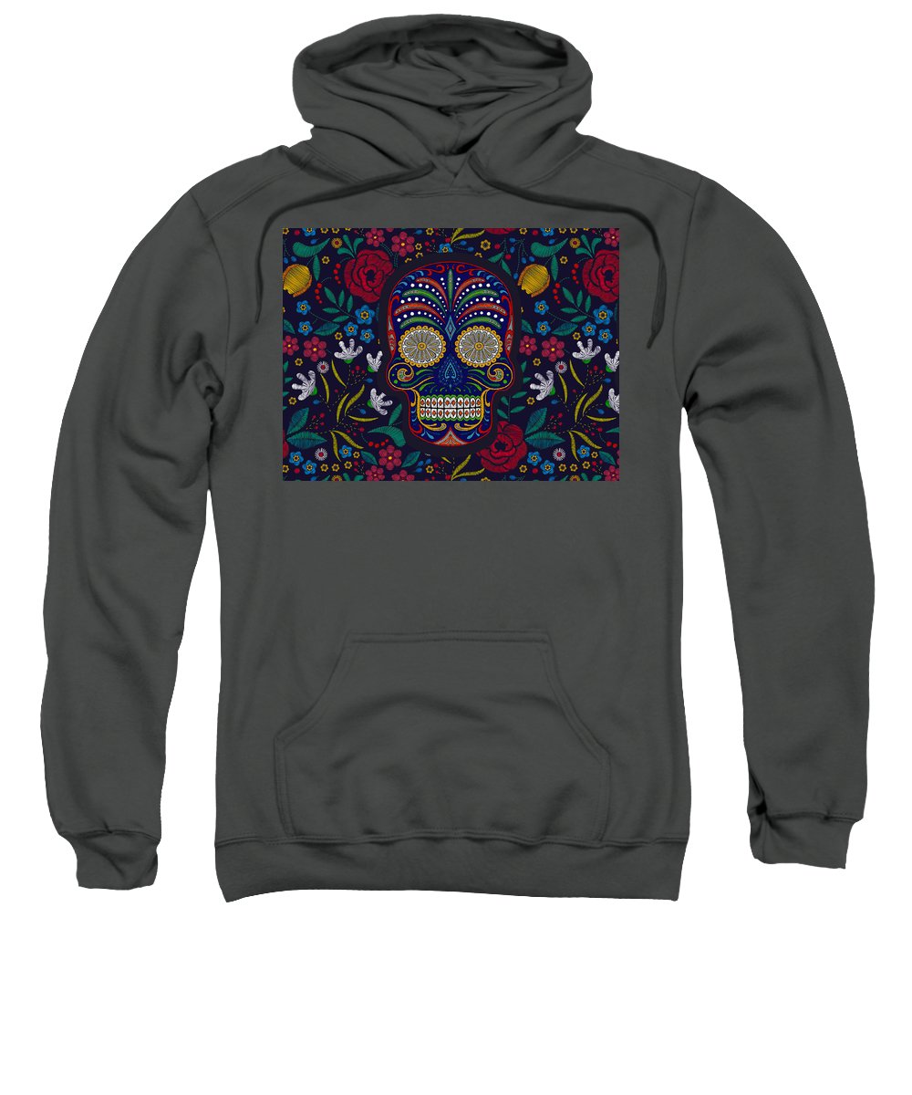 Rubino Floral Skull - Sweatshirt