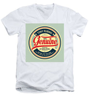 Rubino Genuine - Men's V-Neck T-Shirt Men's V-Neck T-Shirt Pixels White Small 