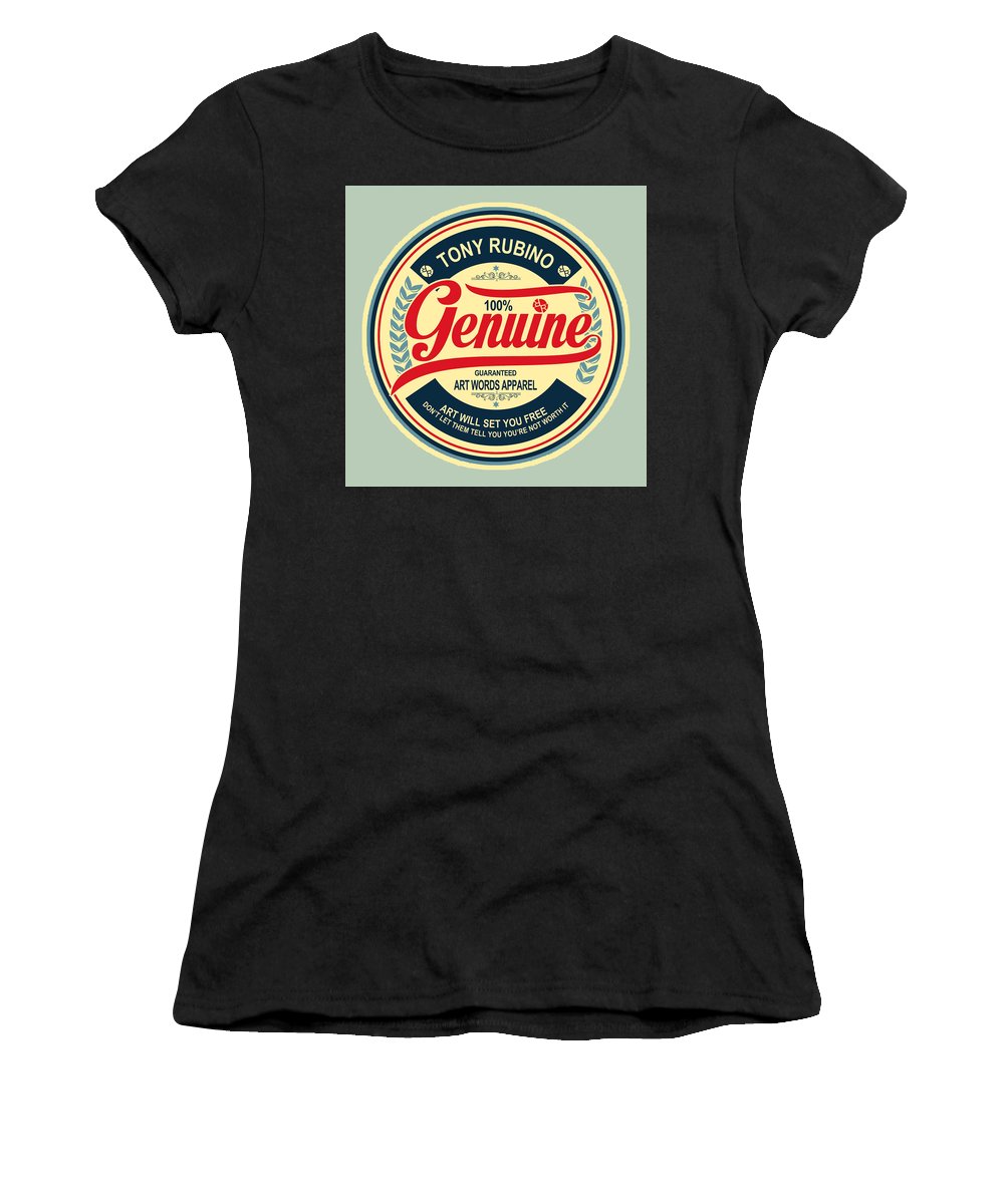 Rubino Genuine - Women's T-Shirt (Athletic Fit) Women's T-Shirt (Athletic Fit) Pixels Black Small 