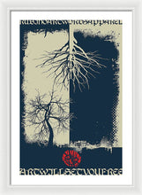 Rubino Grunge Tree - Framed Print Framed Print Pixels 20.000" x 30.000" White White