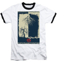 Rubino Grunge Tree - Baseball T-Shirt Baseball T-Shirt Pixels White / Black Small 