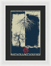 Rubino Grunge Tree - Framed Print Framed Print Pixels 10.625" x 16.000" White Black
