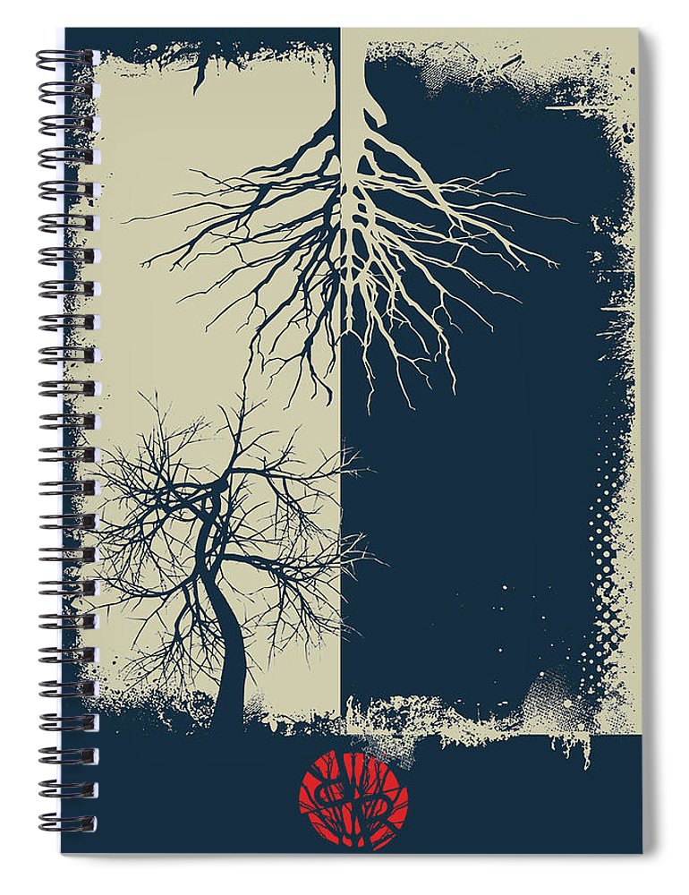 Rubino Grunge Tree - Spiral Notebook Spiral Notebook Pixels 6
