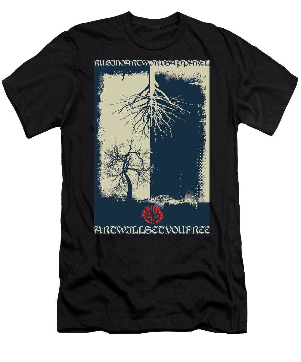 Rubino Grunge Tree - Men's T-Shirt (Athletic Fit) Men's T-Shirt (Athletic Fit) Pixels Black Small 