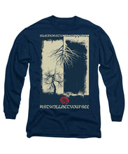 Rubino Grunge Tree - Long Sleeve T-Shirt Long Sleeve T-Shirt Pixels Navy Small 
