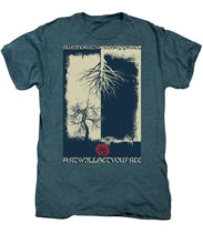 Rubino Grunge Tree - Men's Premium T-Shirt Men's Premium T-Shirt Pixels Steel Blue Heather Small 