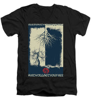 Rubino Grunge Tree - Men's V-Neck T-Shirt Men's V-Neck T-Shirt Pixels Black Small 