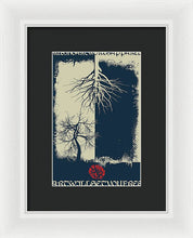 Rubino Grunge Tree - Framed Print Framed Print Pixels 6.625" x 10.000" White Black