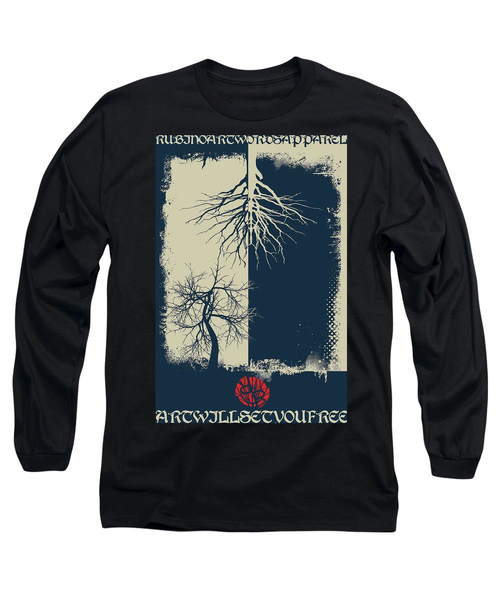 Rubino Grunge Tree - Long Sleeve T-Shirt Long Sleeve T-Shirt Pixels Black Small 
